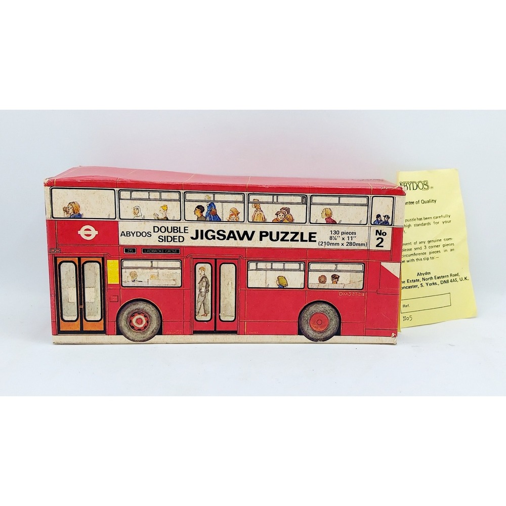 Vintage Abydos Double Decker Bus Double Sided Jigsaw Puzzle No. 2
